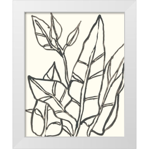 Tropical Contour III White Modern Wood Framed Art Print by Vess, June Erica