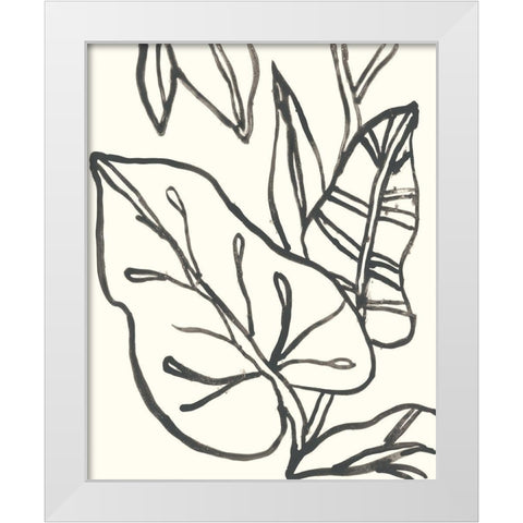 Tropical Contour IV White Modern Wood Framed Art Print by Vess, June Erica
