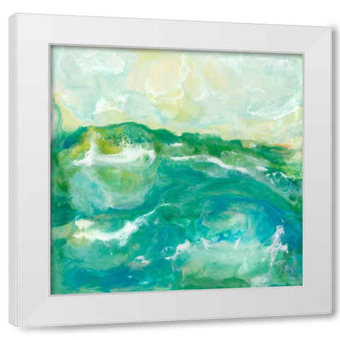 Turquoise Sea II White Modern Wood Framed Art Print by Holland, J.