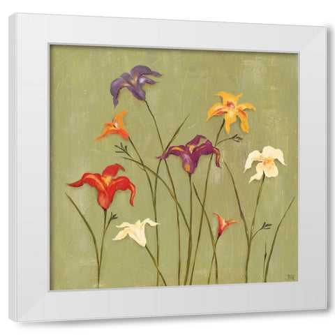 Jeweled Lilies II White Modern Wood Framed Art Print by Reynolds, Jade