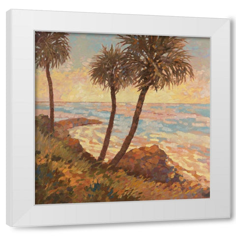 Palm Breeze I White Modern Wood Framed Art Print by Reynolds, Graham