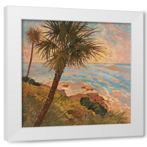 Palm Breeze II White Modern Wood Framed Art Print by Reynolds, Graham