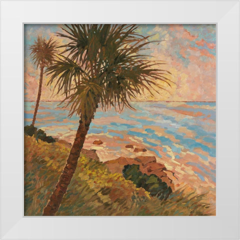 Palm Breeze II White Modern Wood Framed Art Print by Reynolds, Graham