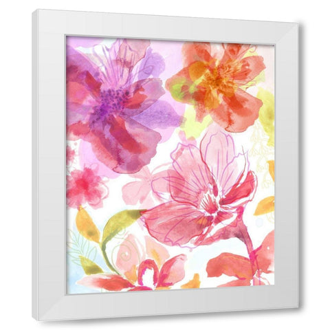 Blossoms in the Sun III White Modern Wood Framed Art Print by Naskrent, Delores