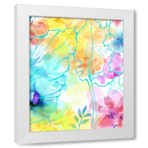 Blossoms in the Sun IV White Modern Wood Framed Art Print by Naskrent, Delores
