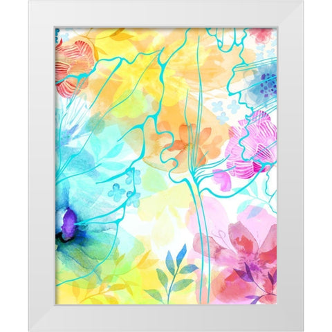Blossoms in the Sun IV White Modern Wood Framed Art Print by Naskrent, Delores