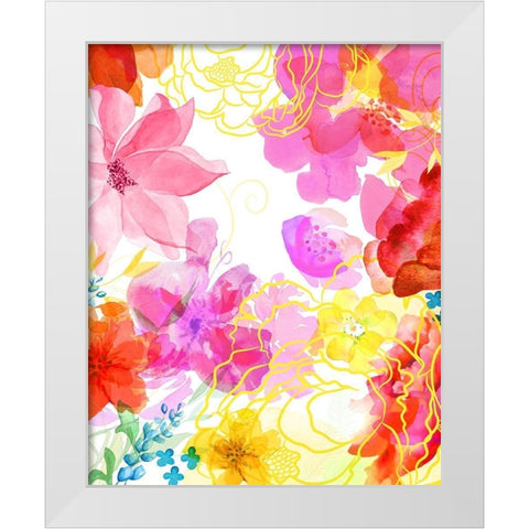 Blossoms in the Sun V White Modern Wood Framed Art Print by Naskrent, Delores
