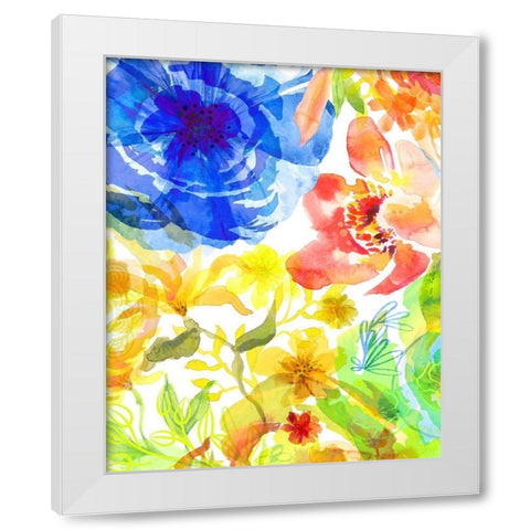Blossoms in the Sun VI White Modern Wood Framed Art Print by Naskrent, Delores