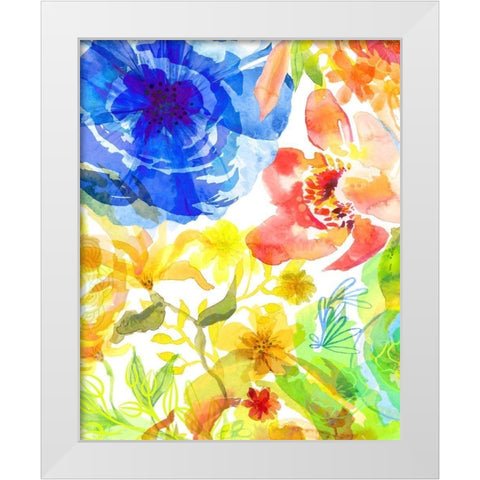 Blossoms in the Sun VI White Modern Wood Framed Art Print by Naskrent, Delores