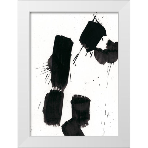 Custom Monochrome Gestures VI White Modern Wood Framed Art Print by Vess, June Erica