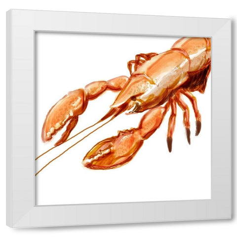 Illustrated Lobster I White Modern Wood Framed Art Print by Novak, Rick