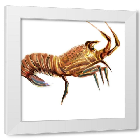 Illustrated Lobster II White Modern Wood Framed Art Print by Novak, Rick
