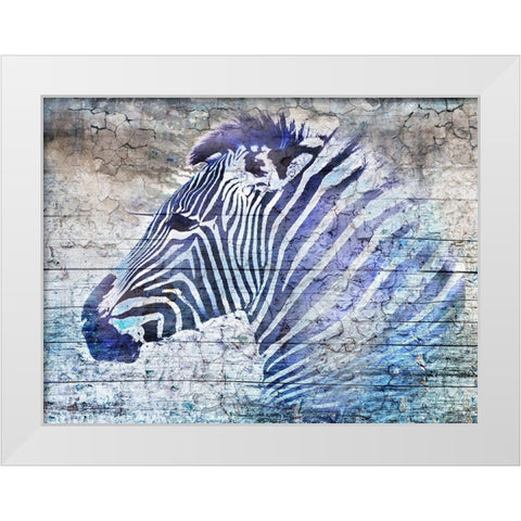 Purple Zebra White Modern Wood Framed Art Print by Surma and Guillen