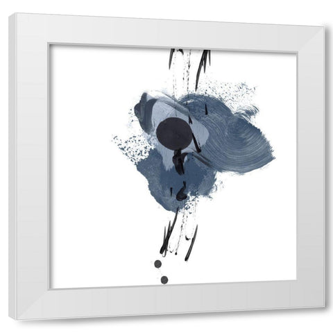 Blue and Black Splash II White Modern Wood Framed Art Print by Orlov, Irena