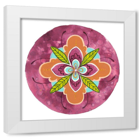 Maroon Mandala I White Modern Wood Framed Art Print by Ewer, Rebekah