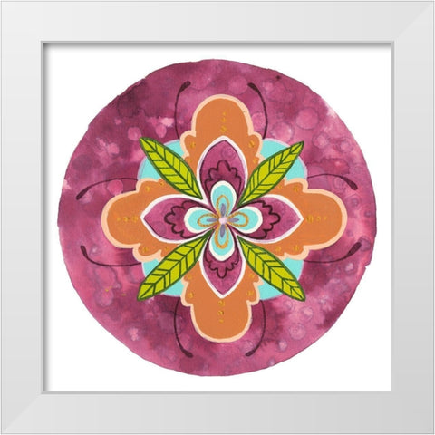 Maroon Mandala I White Modern Wood Framed Art Print by Ewer, Rebekah
