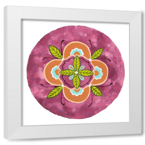 Maroon Mandala II White Modern Wood Framed Art Print by Ewer, Rebekah