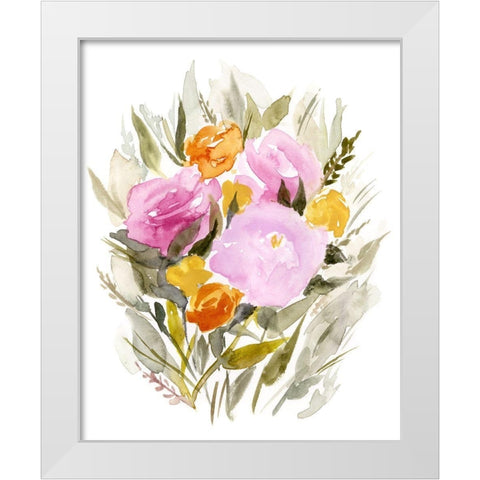 Pastel Sprig I White Modern Wood Framed Art Print by Borges, Victoria