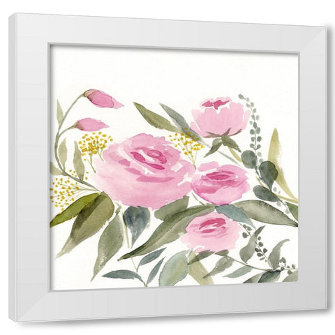 Rosebud Watercolor II White Modern Wood Framed Art Print by Borges, Victoria