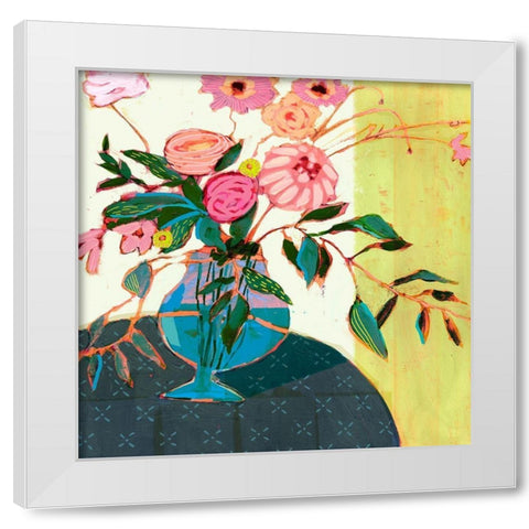 Fanciful Flowers I White Modern Wood Framed Art Print by Borges, Victoria