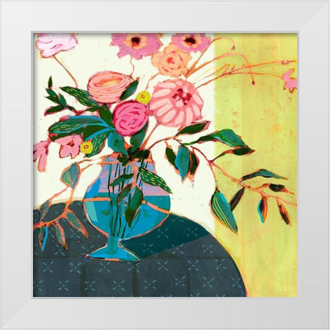 Fanciful Flowers I White Modern Wood Framed Art Print by Borges, Victoria