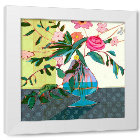 Fanciful Flowers II White Modern Wood Framed Art Print by Borges, Victoria
