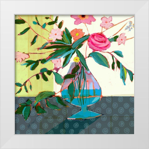 Fanciful Flowers II White Modern Wood Framed Art Print by Borges, Victoria
