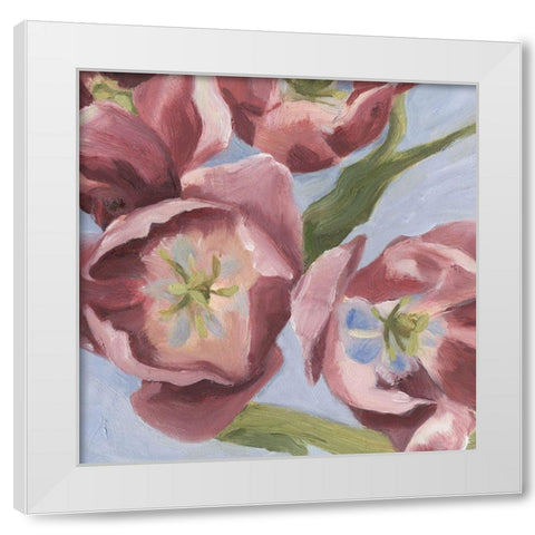 Mauve Tulips I White Modern Wood Framed Art Print by Scarvey, Emma