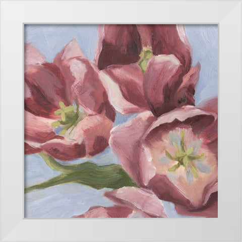 Mauve Tulips II White Modern Wood Framed Art Print by Scarvey, Emma