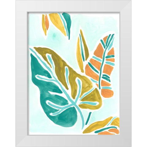 Jungle Expression I White Modern Wood Framed Art Print by Vess, June Erica