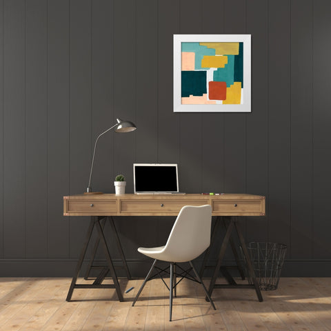 Block Abstract II White Modern Wood Framed Art Print by Popp, Grace