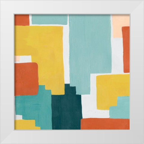 Block Abstract III White Modern Wood Framed Art Print by Popp, Grace