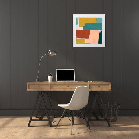 Block Abstract IV White Modern Wood Framed Art Print by Popp, Grace