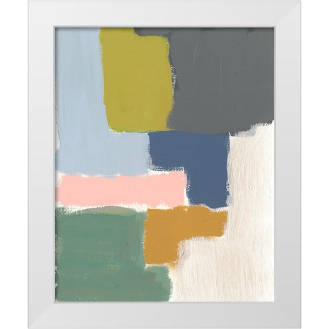 Muted Color Block V White Modern Wood Framed Art Print by Goldberger, Jennifer