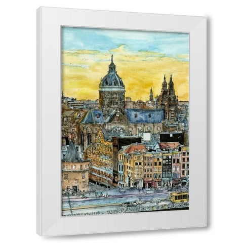 European Afternoon V White Modern Wood Framed Art Print by Wang, Melissa