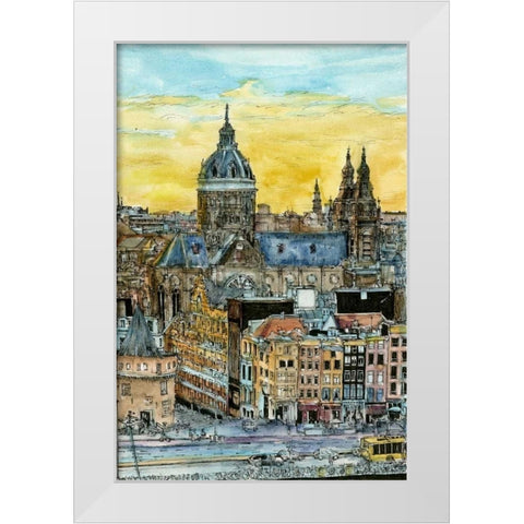 European Afternoon V White Modern Wood Framed Art Print by Wang, Melissa