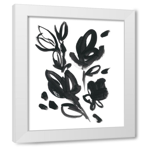 Cameo Bloom I White Modern Wood Framed Art Print by Vess, June Erica