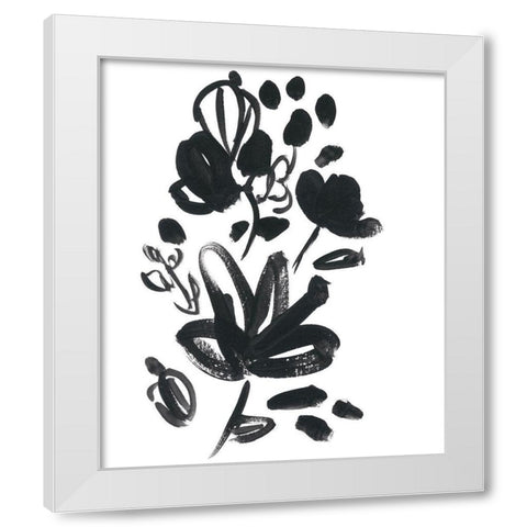 Cameo Bloom V White Modern Wood Framed Art Print by Vess, June Erica