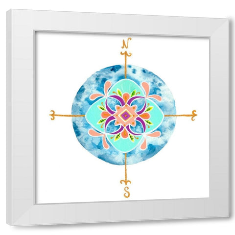 Blue Mandala II White Modern Wood Framed Art Print by Ewer, Rebekah
