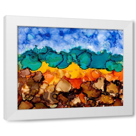 Autumn Terrain I White Modern Wood Framed Art Print by Moore, Regina