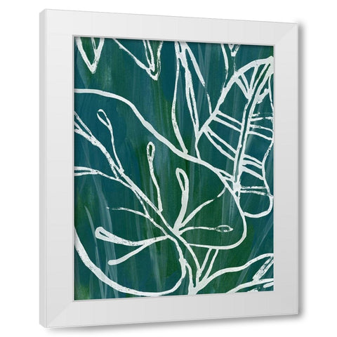 Jungle Batik I White Modern Wood Framed Art Print by Vess, June Erica