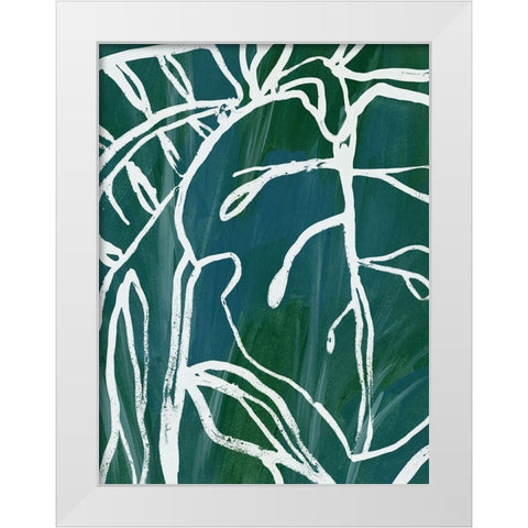 Jungle Batik II White Modern Wood Framed Art Print by Vess, June Erica