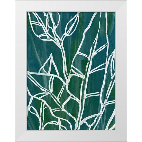 Jungle Batik III White Modern Wood Framed Art Print by Vess, June Erica