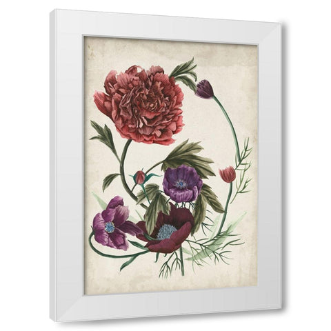 Antique Peony I White Modern Wood Framed Art Print by Wang, Melissa