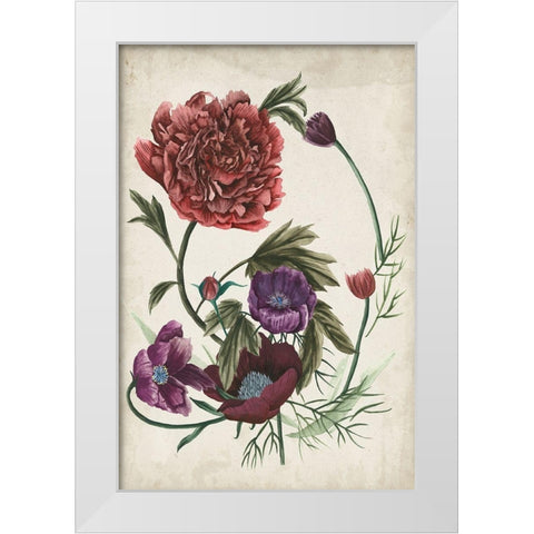 Antique Peony I White Modern Wood Framed Art Print by Wang, Melissa