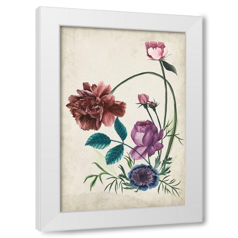 Antique Peony II White Modern Wood Framed Art Print by Wang, Melissa