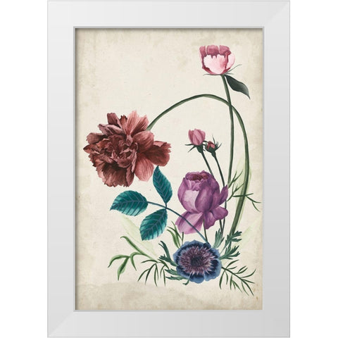 Antique Peony II White Modern Wood Framed Art Print by Wang, Melissa