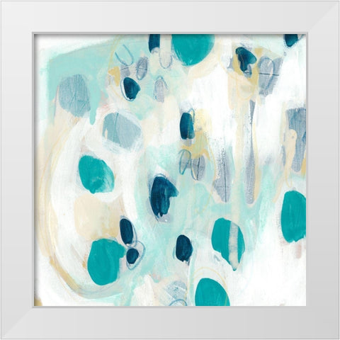 Sky Pebbles I White Modern Wood Framed Art Print by Vess, June Erica