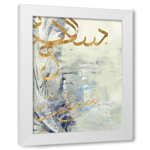 Arabic Encaustic III White Modern Wood Framed Art Print by Goldberger, Jennifer