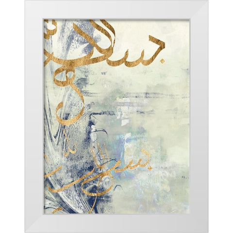 Arabic Encaustic III White Modern Wood Framed Art Print by Goldberger, Jennifer